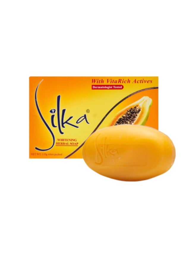 Silka Orange Papaya Herbal Whitening Soap 135g. - Image 1